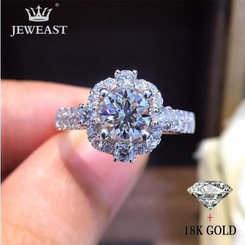 Natural Diamond 18K Gold Pure Gold Ring Beautiful Gemstone Ring Good Upscale Trendy Classic Party Fine Jewelry Hot Sell New 2020