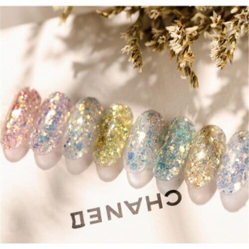 Crystal Fire Opal Flakes Nail Sequins Purple Holographic Glitter DIY Chrome Powder For Spring Nails Manicure Paillettes
