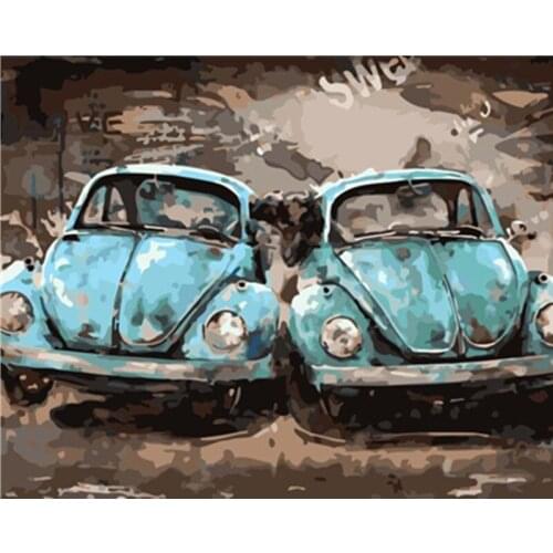 Painting By Numbers DIY Dropshipping 40x50 50x65cm Stylish cool beetle car Still life Canvas Wedding Decoration Art picture Gift