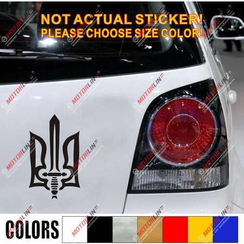 Ukraine Right Sector Tryzub Decal Sticker Ukrainian Flag Car Vinyl pick size
