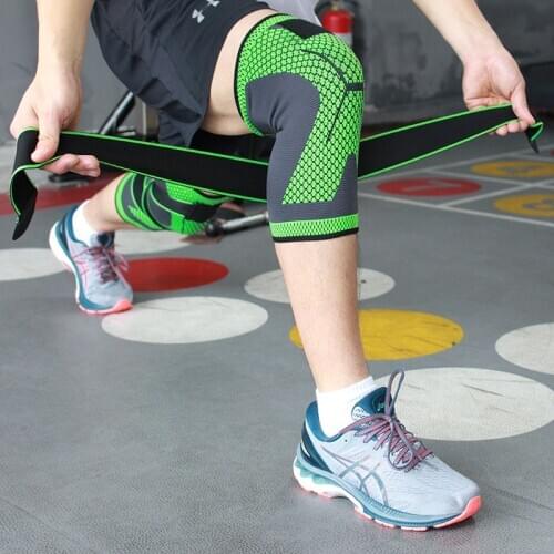 Pressurized Knee Pads with Bandage Support Fitness Gear Running Basketball Volleyball Knee Brace Protector