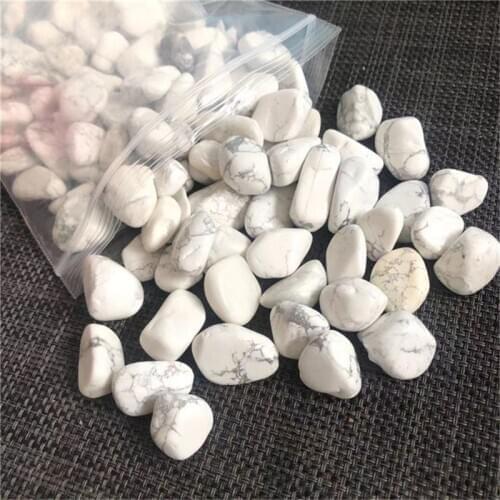 Natural quartz white howlite tumbled crystals healiing stones for garden decoration