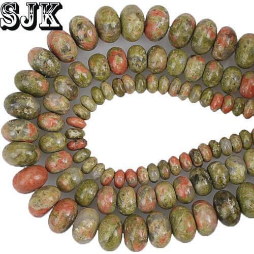 Natural Unakite Abacus Spacer Stone Beads Diy Necklace Bracelet Earring Charms Beads Handmade Jewelry Making Accessories