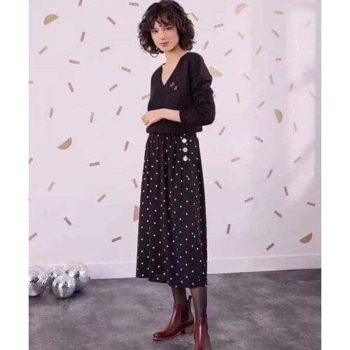 2021 New Comfortable Elasticated Waist Skirt In A Vintage Polka-dot Collection