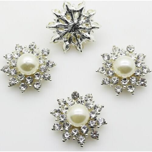 NEW 10pcs/lot 25mm Round Sewing Buttons Pearl Snap Flatback Button for Wedding Hair Embellishment Scrapbooking Accessories