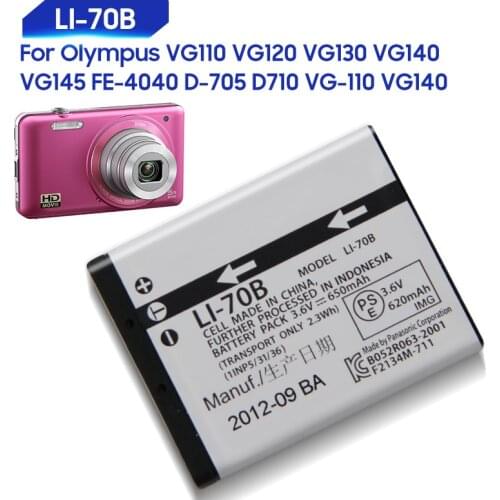 Original Replacement Battery For Olympus VG145 FE-4040 VG110 VG120 D710 VG-110 VG140 VG130 VG140 D-705 LI-70B Genuine 650mAh