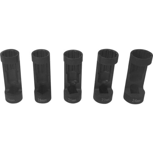 Strut Nut 12 Point Sockets Removal Tool Set Top Of Shock Tower Remove Sleeve 5PCS Accessories Black Cut-out 12-point 1/2 Drive