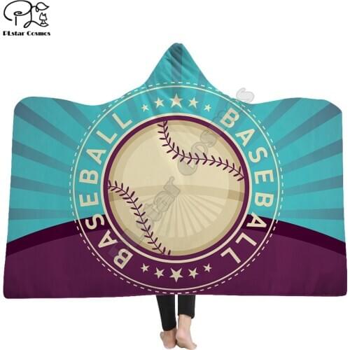 Various ball Multi-pattern Hooded Blanket Adult colorful child Sherpa Fleece Wearable Blanket Microfiber Bedding style-4