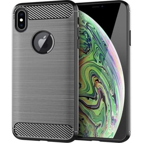 Luxury Carbon Fiber Soft Silicone TPU Case for Iphone XS Max Anti Scratch Shockproof Back Shockproof Bumper Covers