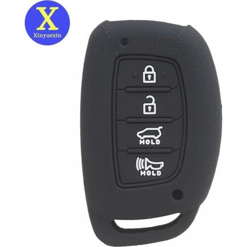 Xinyuexin For Hyundai TUCSON I40 IX35 I45 ELANTRA Rayna SONATA Silicone Car Key Cover FOB Case 4 Buttons Smart Key Car Styling