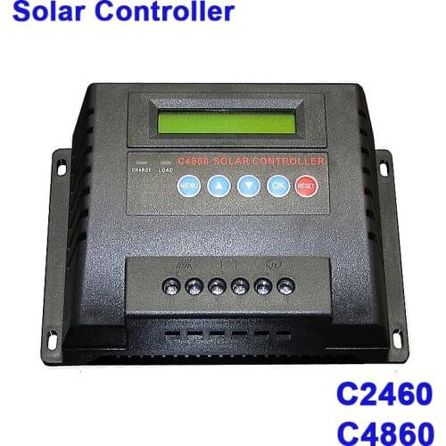 C4860-60 60A C2460 Solar Controllers pwm real-time display of charging current and discharge current LCD adjustable parameters