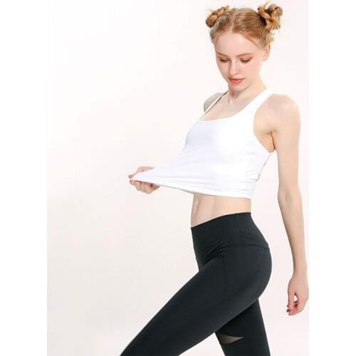 Yoga Tank Tops Women Fitness Crop Top Shockproof Sports Bras Training Sleeveless Sport Gym Tops Sexy Cross Back Running Vest