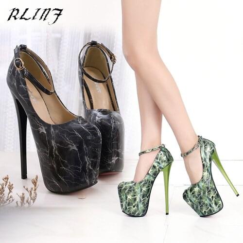 Spring/summer 2018 Designer Womens Pumps 2018 New Fashion 19cm Hate High Heels Fine with Waterproof Retro Green Shoes