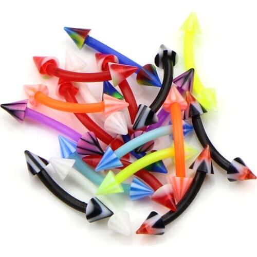 20Pcs Curved Barbell Eyebrow Rings Bar Tragus Ear Stud Helix Piercing Jewelry