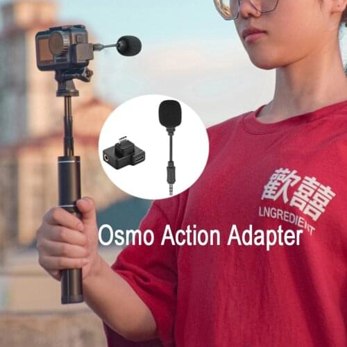 DJI CYNOVA Osmo Action 3.5mm USB-C Adapter with Mic Enhances Sound Quality for DJI Osmo Action While Charging Data Transmission