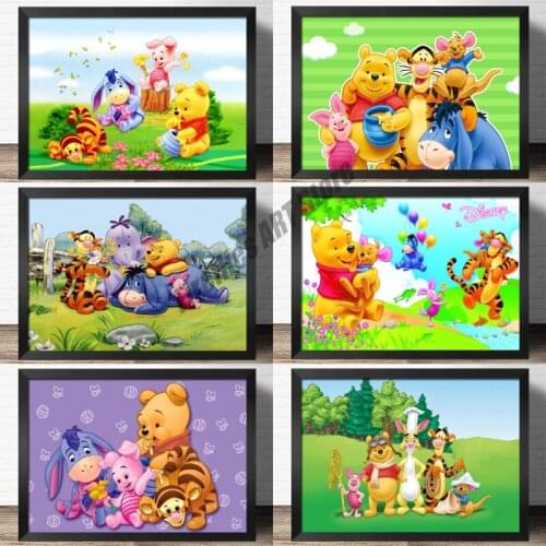 Diamond Embroidery Winnie The Pooh Disney Diamond Painting Anime Mosaic Full Square Cross Stitch Kits Gift Home Decoration