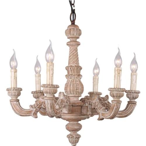 American country creative wooden chandeliers retro personality living room bedroom dining room entrance lamp