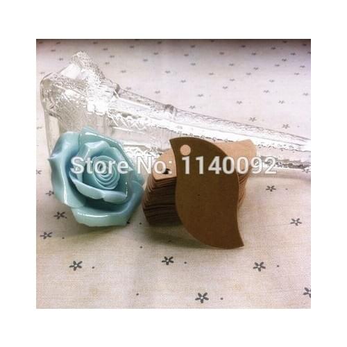 Free shipping 500 pcs a lot 3x5cm blank leaf kraft paper hang tags/gift decorated card/baking price tags/jewelry tags/labels