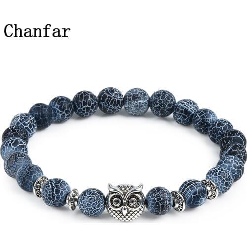 Leopard Tiger Eye Lion Head Bracelet Owl Buddha Bead Bracelets Bangles Skull Charm Natural Stone Bracelet yoga Jewelry Men Women