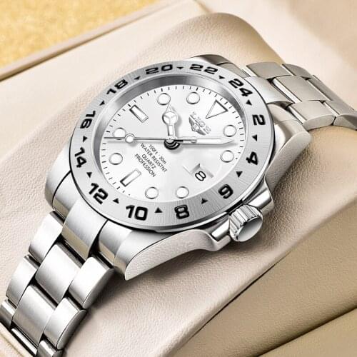 LIGE 2021 New Men Watch Business Sports Watches for Men Stainless Steel 30M Waterproof Luxury Wristwatch relogio masculino+Box