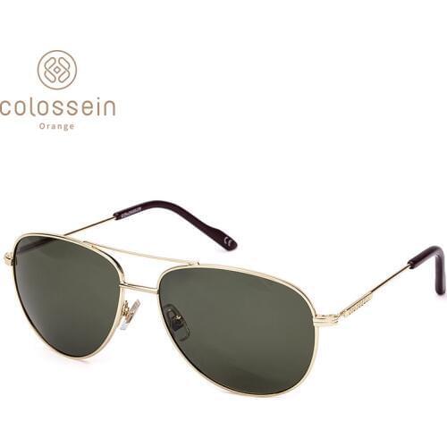 COLOSSEIN Polarized Sunglasses Women Fashion Retro Metal Oval Gradient Frame Lens Men Vintage Eyewear Sun Glasses UV400