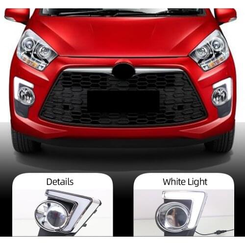 CSCSNL 2PCS Car DRL For Perodua Myvi Axia 2014 2015 Daytime Running Lights 12V LED Daylight Fog lamp cover