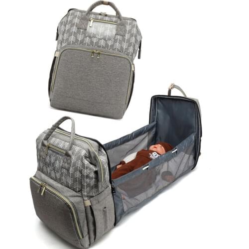 Two In One Crib backpack Foldable Diaper Bag Baby Bed Newborn Bassinet Mummy Maternity Nursing Travel Stroller Bag Organizer