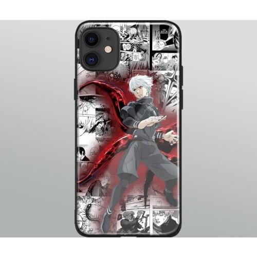 Kaneki ken ghoul anime Tempered Glass Soft Silicone For iPhone SE 6s 7 8 Plus X XR XS 11 Pro Max Phone Case Cover Shell