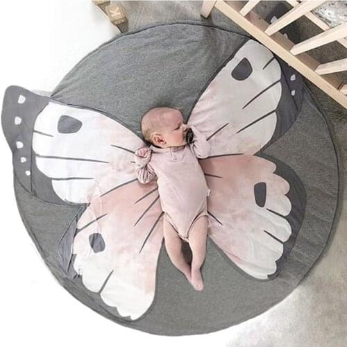 INS Round Baby Playmat Soft Cotton Play Mats Crawling Creeping Mat Kids Play Rugs Floor Carpet Nursery Children Room Decoration
