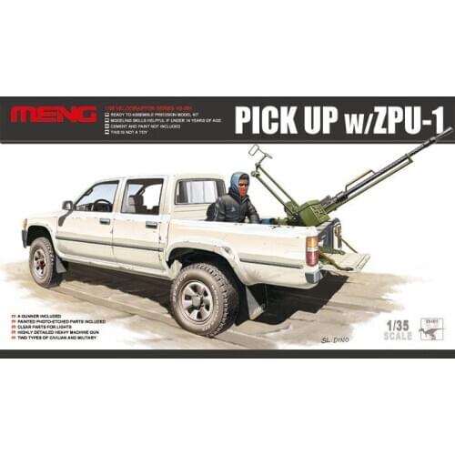 Meng Model VS-001 1/35 Pickup w/Zpu-1 - Scale Model Kit