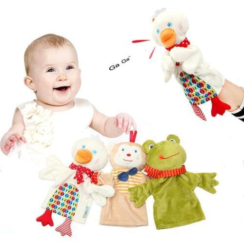 Cute Hand Puppets Soft Educational Birthday Baby Toys Duck Frog Puppet Show For Children K0293