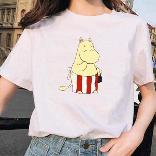 Fashion Hippopotamus Print T-shirt Funny T Shirt Women Tops Harajuku Shirt Graphic Tee Shirt Femme Casual Tshirt Camiseta Mujer