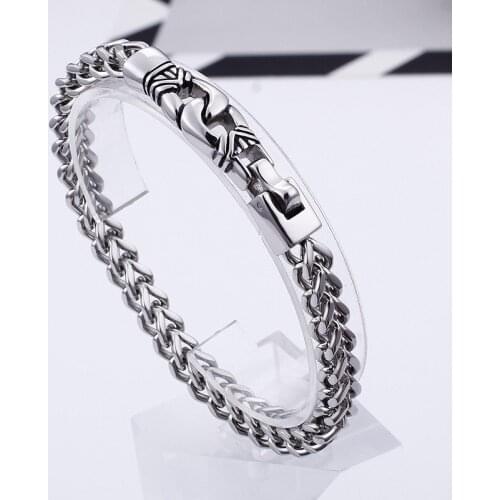 Mens keel fashion bracelet Titanium steel simple steel bracelet