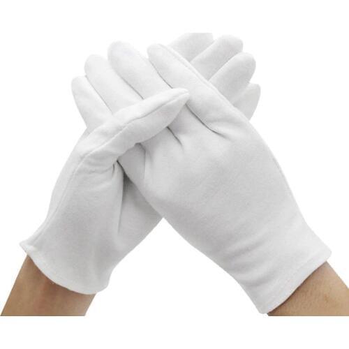 6pairs White Cotton Inspection Cotton Work Gloves Household Gloves Coin Jewelry Lightweight Gloves S M L Xl