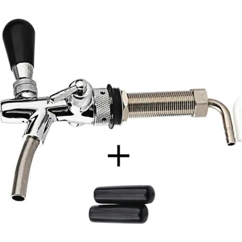 2019 Adjustable Beer Tap Faucet Flow Control Faucet with 4inch Shank Tap Kit Chrome Plating Homebrew Kegerator Draft Beer