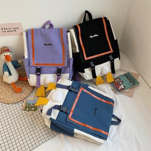 Backpack Female 2021 New Version Of The College Style Sweet Girl Student School Bag Ins Net Red Soft Cute Duck