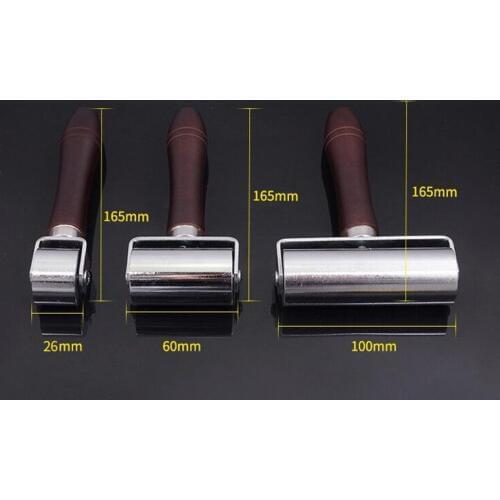 S/M/L Professional Leather Glue Edges Laminating Roller Craft Wooden Handle Leather Craft Roller DIY Handmade Crease Tool