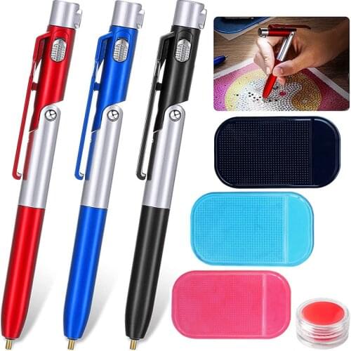 Foldable Mobile Phone Bracket Diamond Painting Pen LED Lighting Point Drill Pen For Cross Stitch Diamonds Embroidery Accessories