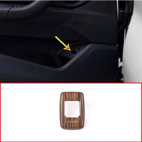 Pine Wood Grain For BMW X1 F48 2016-2018 ABS Interior Tail Door Swtich Frame Button Cover Car Accessories