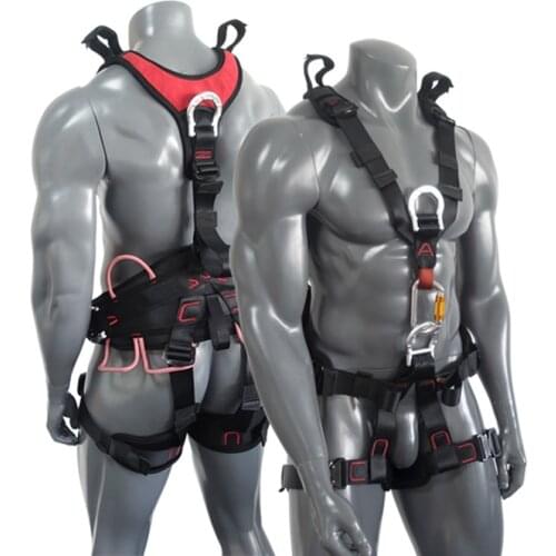 Rock Climbing FULL BODY Harness Tree Arborist Caving Roofer Fall Arrest Protection Outdoor Rappelling Rescue Equipment Gear