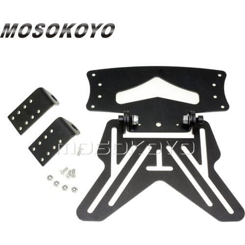 Sport Motorcycle Universal Rear License Number Plate Holder Slide in Mounting Bracket For Yamaha Suzuki Kawasaki Ninja ZX Z1000R