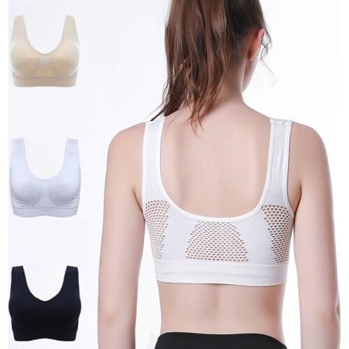 Athletic Running Sports Female Bra Brassiere Workout Gym Fitness Women Seamless Hollow Out Padded Underwear Vest Tanks Girls