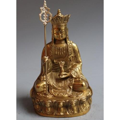 China Buddhism Fane Brass Netherworld Leader Ksitigarbha Boddhisattva Statue