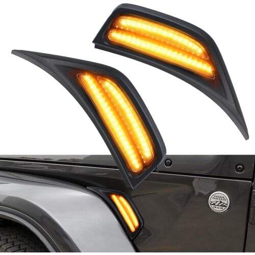 LED Front Fender Side Marker Light Turn Signal Lamp For Jeep Wrangler JL 2018 2019