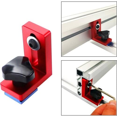 T-Slot Miter Stop Sliding Miter Gauge Fence Connector Woodworking Miter Track Stop Rail Retainer Chute Loctor