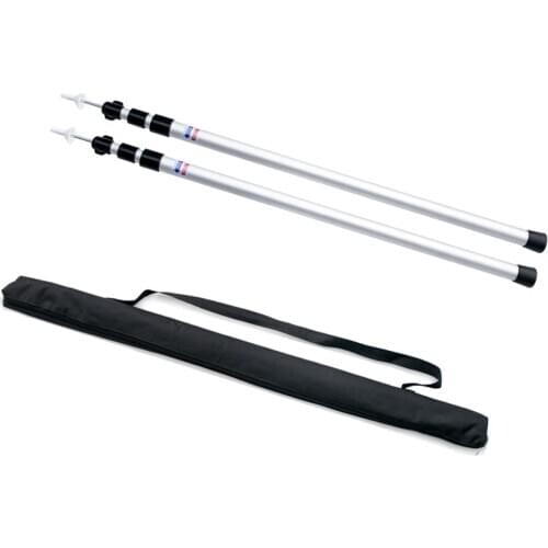 Thicken Aluminum Alloy Tent Pole Adjustable Tent Support Rod Beach Shelter Tarp Awning Pole Replacement Pole for Outdoor Camping