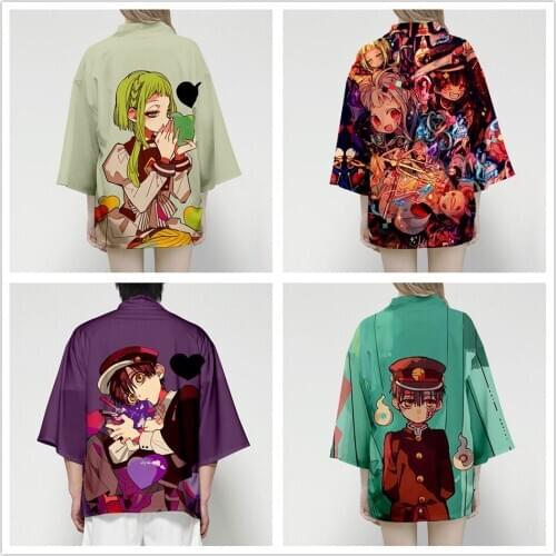 Toilet-bound Hanako-kun Printing Japanese Blouse Kimono Cardigan Harajuku Samurai Costume Clothing Kimono Jacket 2020 New Yukata