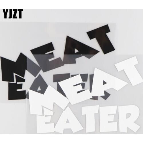 YJZT 18.3CM*12.3CM Meat Eater Car Sticker Vinyl Decal Jdm Funny Cartoon Black/Silver 4A-0213