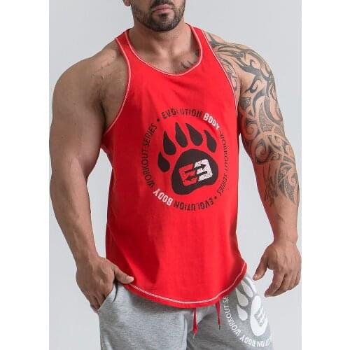 Body-Building Vest Cotton Sweat-Absorbing Sports Overalls Summer Training Vest Man in Europe and America