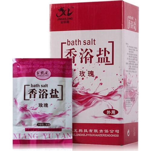 1 Bag Bath Sea Salts Rose Essence Powder Shower Body Foot Massager Skin Care SPA Exfoliation Scruber Gift
